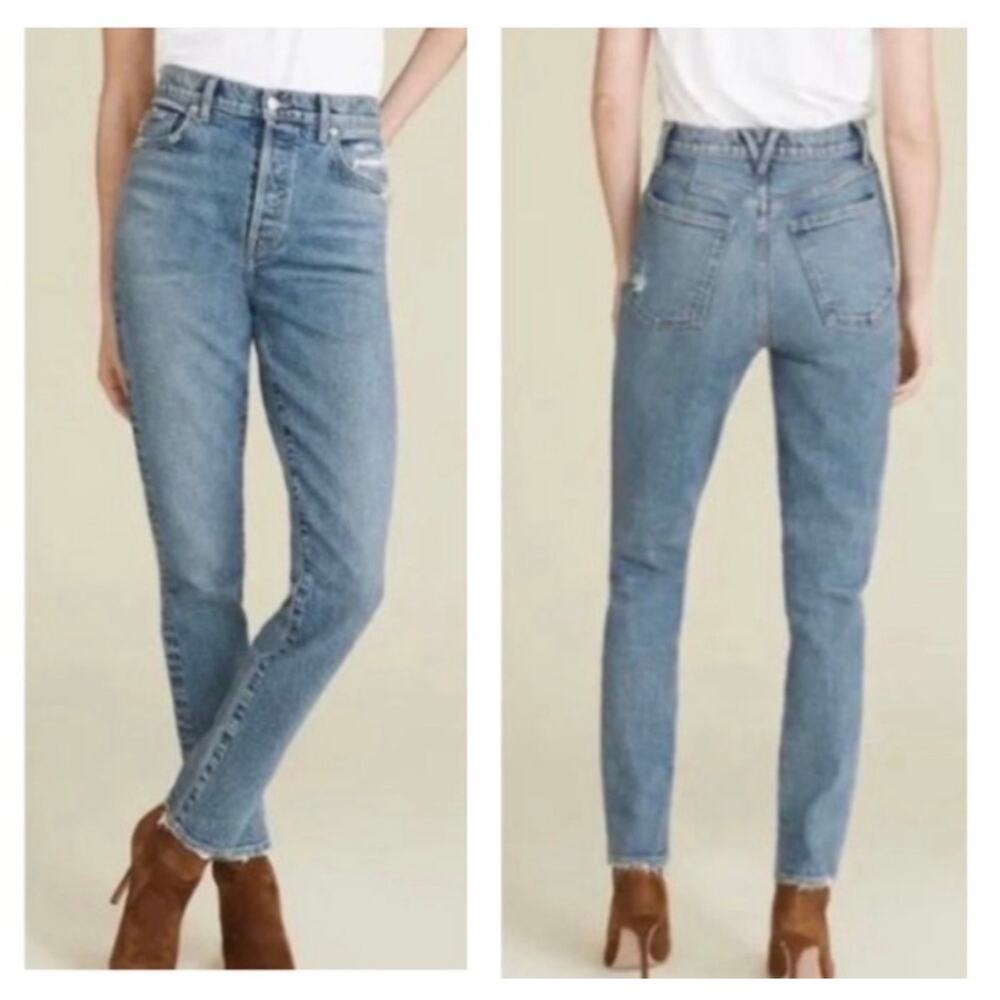 NEW Veronica Beard Ryleigh Slim Straight High Rise Jeans Nile Blue